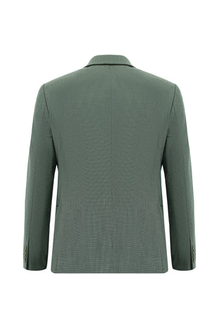  Koyu Yeşil Slim Fit Dar Kesim Klasik Desenli Takım Elbise