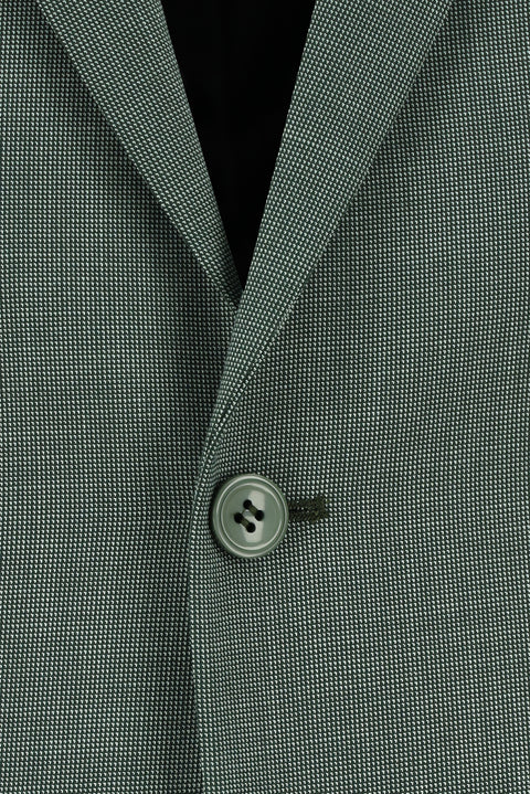 Koyu Yeşil 7 Drop Slim Fit Dar Kesim Desenli Takım Elbise
