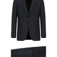 Orta Antrasit Slim Fit Dar Kesim Klasik Desenli Takım Elbise