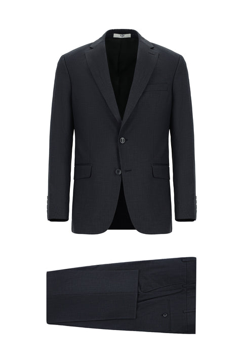Medium Anthracite 7 Drop Slim Fit Patterned Suit