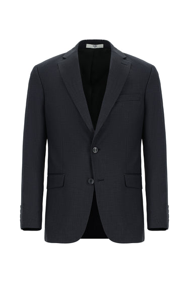 Orta Antrasit Super Slim Fit Ekstra Dar Kesim Klasik Desenli Takım Elbise