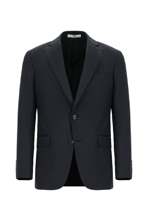 Orta Antrasit 7 Drop Super Slim Fit Eksra Dar Kesim Desenli Takım Elbise