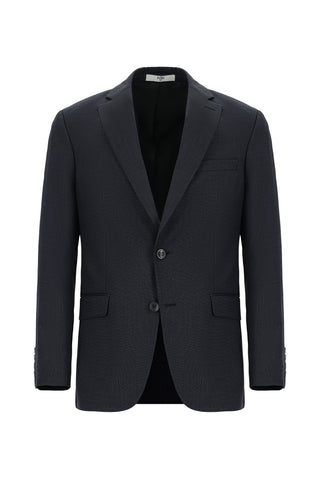  Orta Antrasit Regular Fit Klasik Desenli Takım Elbise