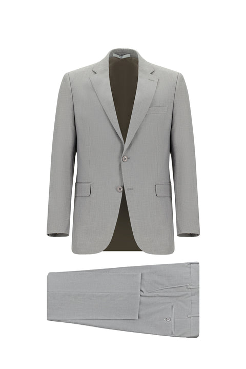 Koyu Vizon 7 Drop Slim Fit Dar Kesim Desenli Takım Elbise