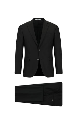 Siyah 7 Drop Slim Fit Dar Kesim Desenli Takım Elbise