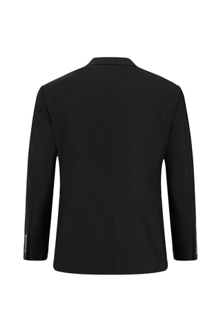  Siyah 7 Drop Slim Fit Dar Kesim Desenli Takım Elbise