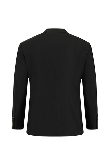 Siyah Slim Fit Dar Kesim Desenli Klasik Takım Elbise