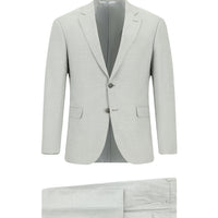 Açık Gri Slim Fit Dar Kesim Desenli Klasik Takım Elbise