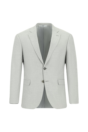 Açık Gri Slim Fit Dar Kesim Desenli Klasik Takım Elbise