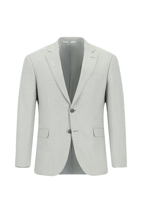 Açık Gri 7 Drop Slim Fit Dar Kesim Desenli Takım Elbise