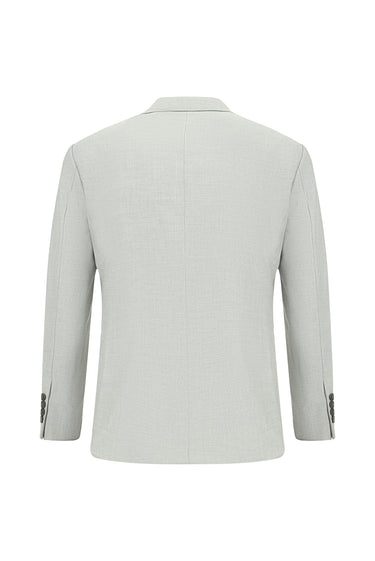 Açık Gri Slim Fit Dar Kesim Desenli Klasik Takım Elbise