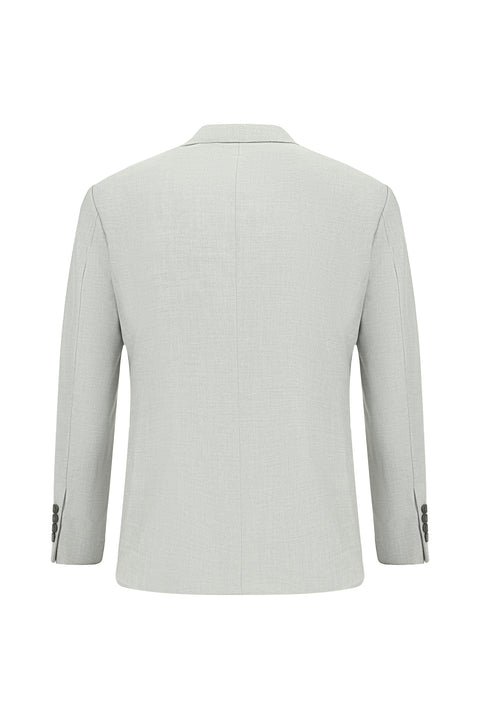 Açık Gri 7 Drop Slim Fit Dar Kesim Desenli Takım Elbise