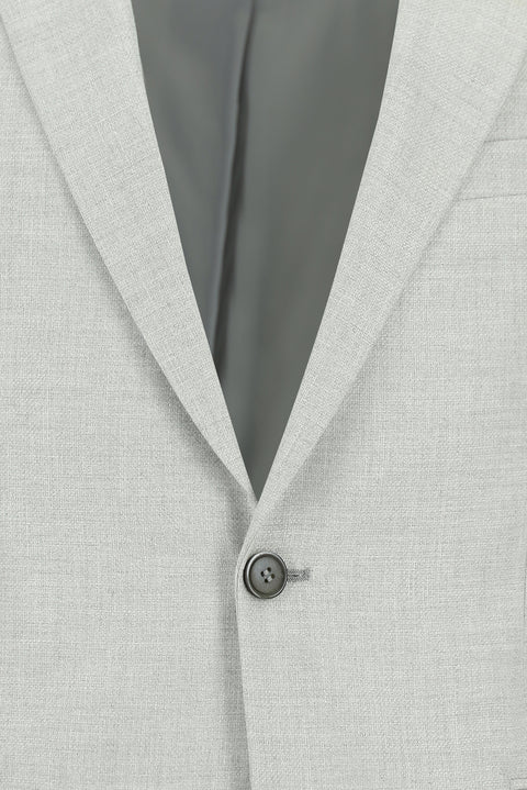 Açık Gri 7 Drop Slim Fit Dar Kesim Desenli Takım Elbise