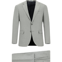 Orta Gri Slim Fit Dar Kesim Desenli Klasik Takım Elbise