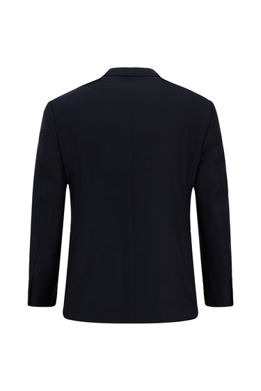 Koyu Lacivert Slim Fit Dar Kesim Desenli Klasik Takım Elbise