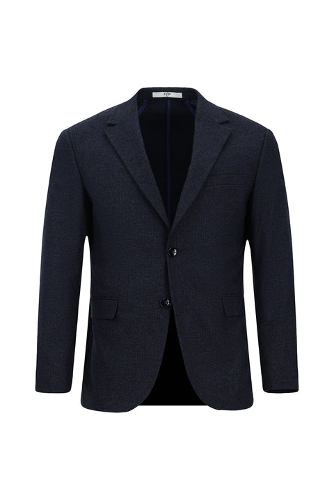 Orta Lacivert 7 Drop Slim Fit Dar Kesim Desenli Takım Elbise