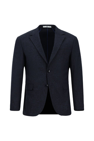  Orta Lacivert 7 Drop Slim Fit Dar Kesim Desenli Takım Elbise
