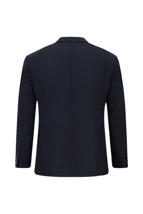 Orta Lacivert 7 Drop Slim Fit Dar Kesim Desenli Takım Elbise