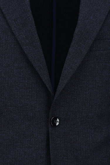  Orta Lacivert Slim Fit Dar Kesim Klasik Desenli Takım Elbise