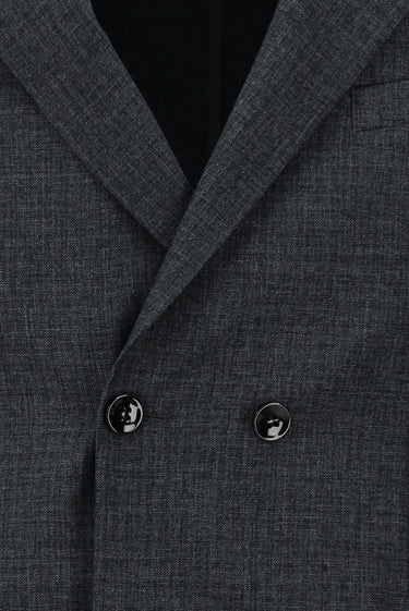  Koyu Füme Slim Fit Dar Kesim Desenli Kruvaze Takım Elbise