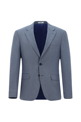  Koyu Mavi  Relaxed Fit Rahat Kesim Klasik Desenli Takım Elbise