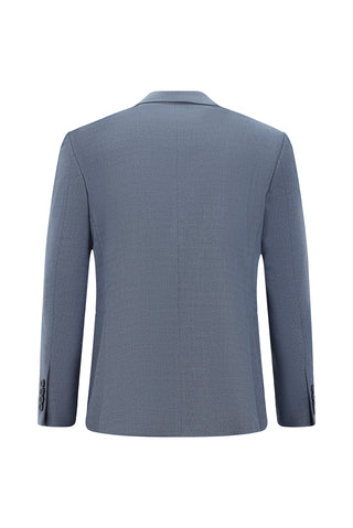  Koyu Mavi  Relaxed Fit Rahat Kesim Klasik Desenli Takım Elbise