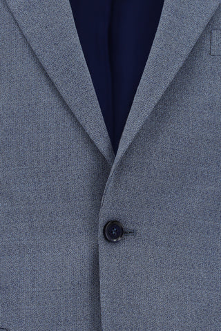  Koyu Mavi  Relaxed Fit Rahat Kesim Klasik Desenli Takım Elbise