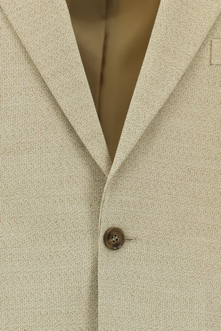  Açık Bej Relaxed Fit Rahat Kesim Klasik Desenli Takım Elbise