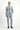 Açık Gri Super Slim Fit Ekstra Dar Kesim Desenli Beli Lastikli İpli Takım Elbise