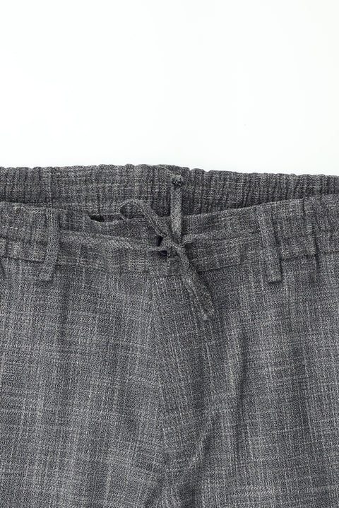 Dark Navy 7 Drop Super Slim Fit Extra Narrow Cut Patterned Elastic Waist Drawstring Suit