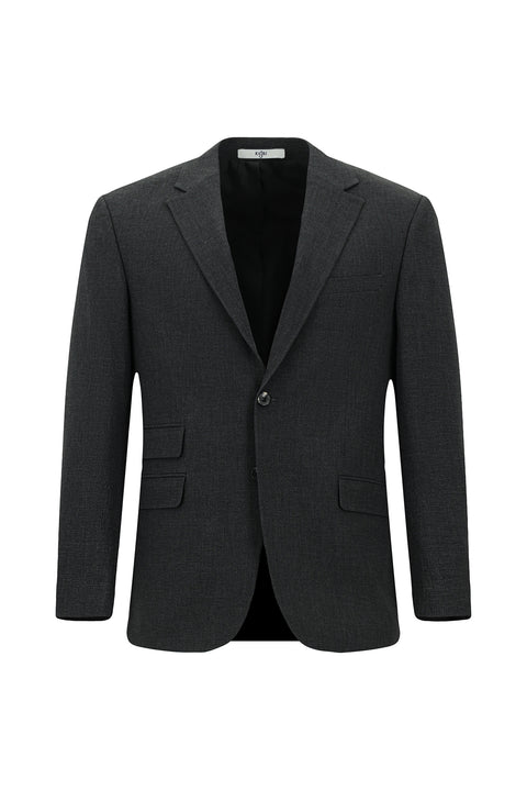 Siyah 4 Drop Relaxed Fit Rahat Kesim Desenli Takım Elbise