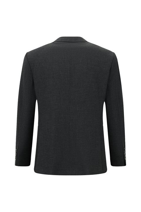 Siyah 4 Drop Relaxed Fit Rahat Kesim Desenli Takım Elbise