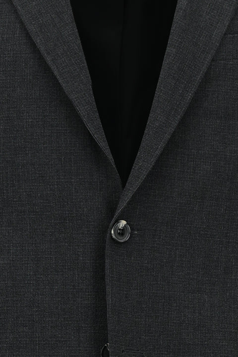 Siyah 4 Drop Relaxed Fit Rahat Kesim Desenli Takım Elbise