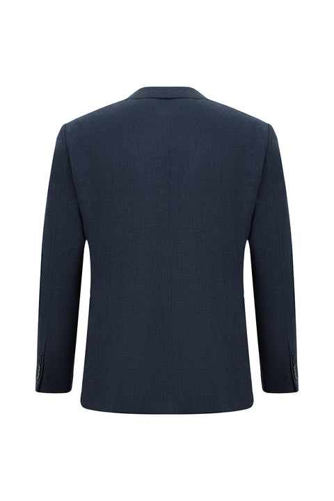 Orta Lacivert 4 Drop Relaxed Fit Rahat Kesim Desenli Takım Elbise