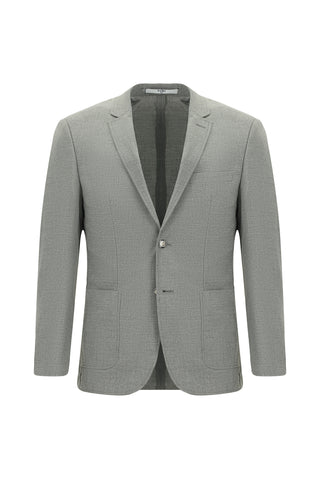  Orta Gri Super Slim Fit Ekstra Dar Kesim Desenli Beli Lastikli İpli Spor Takım Elbise