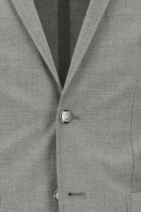 Orta Gri 7 Drop Super Slim Fit Eksra Dar Kesim Desenli Beli Lastikli İpli Spor Takım Elbise