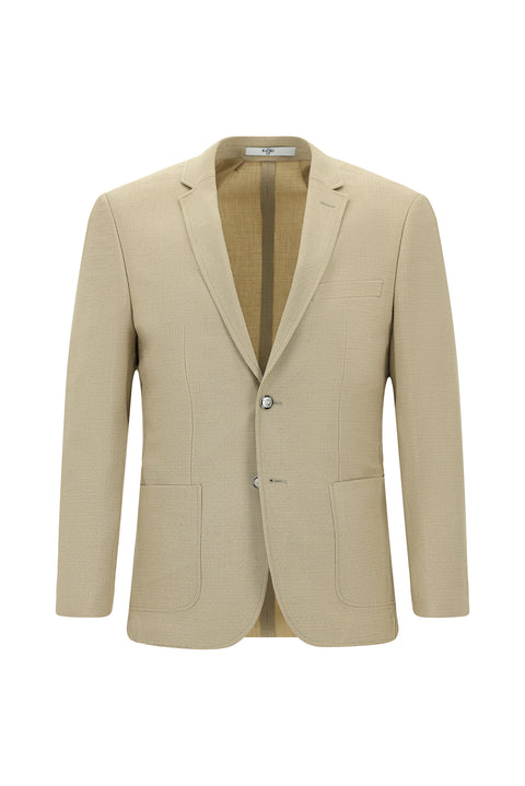 Açık Bej 7 Drop Super Slim Fit Eksra Dar Kesim Desenli Beli Lastikli İpli Spor Takım Elbise