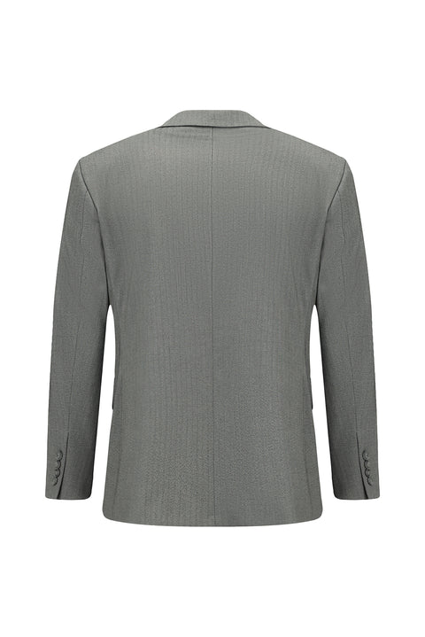 Koyu Füme 4 Drop Relaxed Fit Rahat Kesim Likralı Desenli Takım Elbise