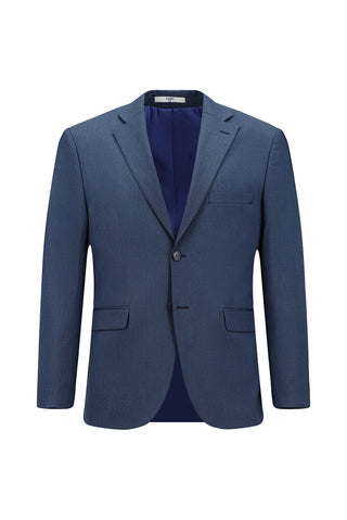  Koyu Lacivert Relaxed Fit Rahat Kesim Likralı Klasik Desenli Takım Elbise