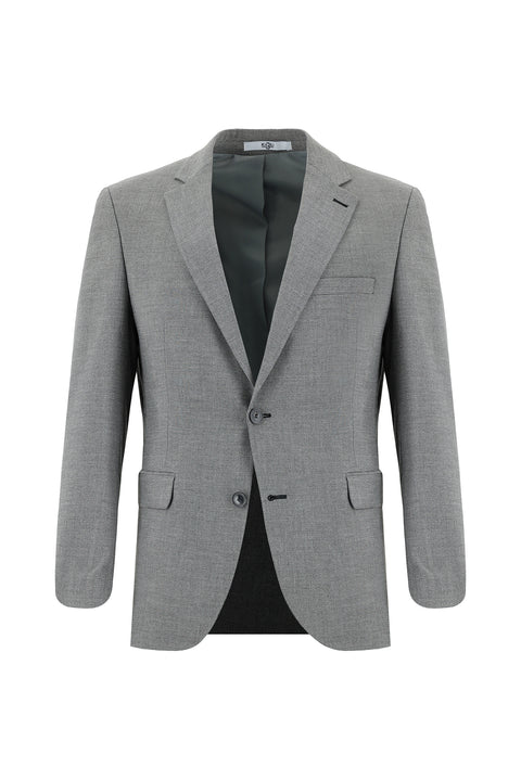 Orta Gri 7 Drop Slim Fit Dar Kesim Desenli Takım Elbise