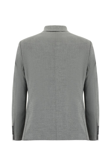  Orta Gri Slim Fit Dar Kesim Klasik Desenli Takım Elbise