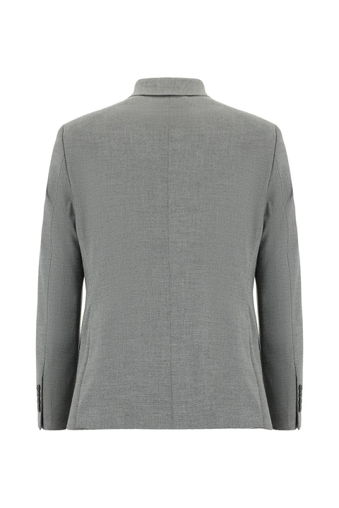 Orta Gri 7 Drop Slim Fit Dar Kesim Desenli Takım Elbise