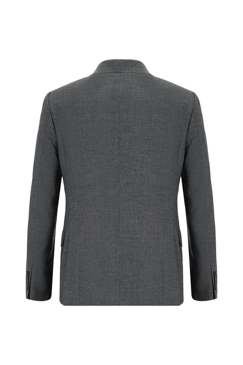 Koyu Antrasit 7 Drop Slim Fit Dar Kesim Desenli Takım Elbise