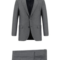 Açık Füme Slim Fit Dar Kesim Klasik Desenli Takım Elbise