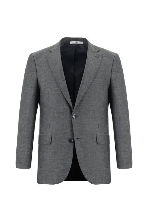 Light Gray 7 Drop Slim Fit Patterned Suit