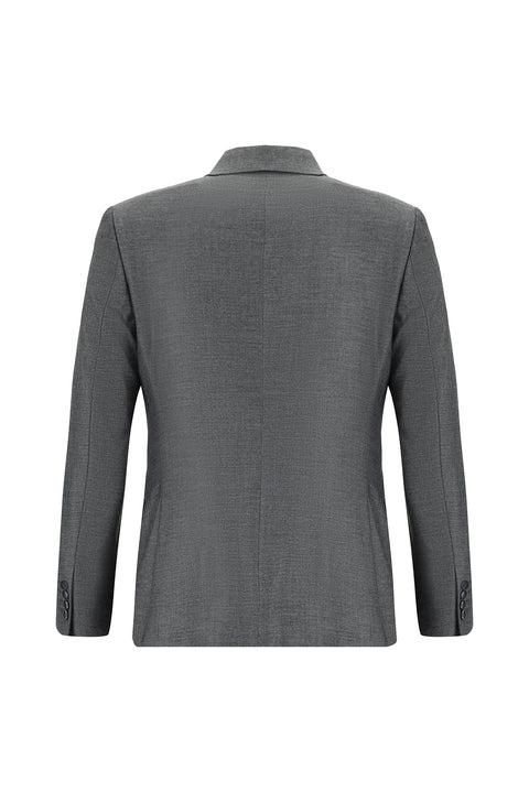 Light Gray 7 Drop Slim Fit Patterned Suit