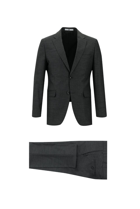 Dark Gray 7 Drop Slim Fit Patterned Suit