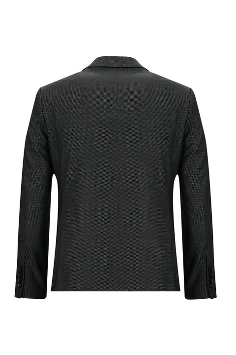 Koyu Füme 7 Drop Slim Fit Dar Kesim Desenli Takım Elbise