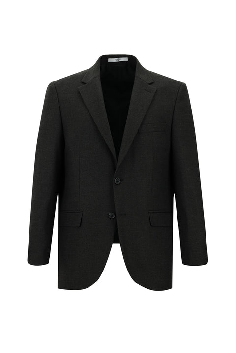 Koyu Antrasit 4 Drop Relaxed Fit Rahat Kesim Desenli Takım Elbise