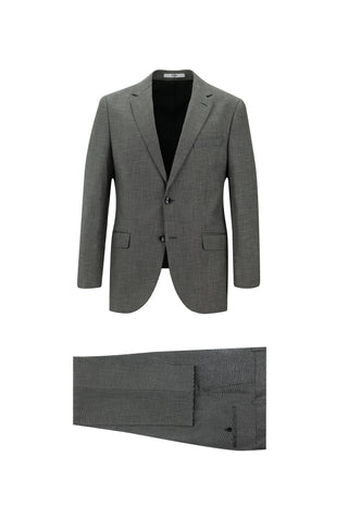  Orta Gri Regular Fit Klasik Desenli Takım Elbise